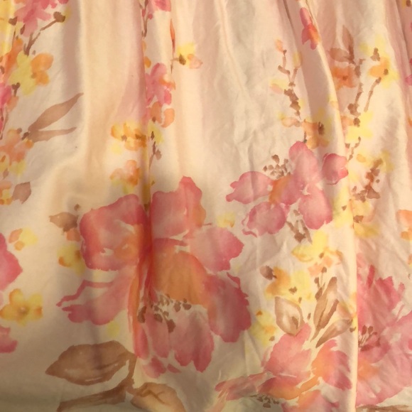 Bandolino cotton pink floral skirt w/pleats sz 10 - Picture 7 of 7